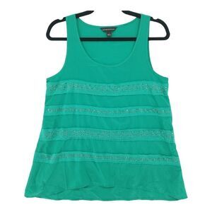 Rock & Republic Small Green Rhinestone Embellished Tank Top